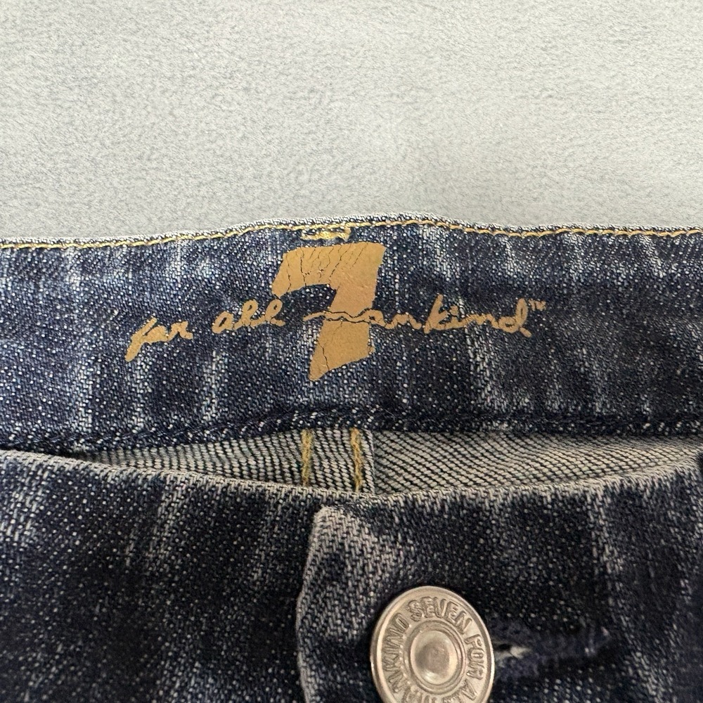 7 For All Mankind Size 31 "A" Pocket Flare Jeans Medium Wash Stretch 32" Inseam - Picture 6 of 11